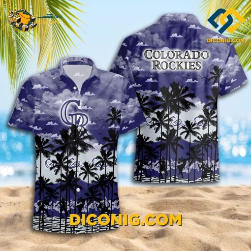 MLB Colorado Rockies Hawaiian Shirt Custom Cloudy Shoreline