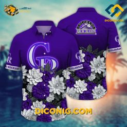MLB Colorado Rockies Hawaiian Shirt Custom Dahlia Elegance