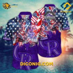 MLB Colorado Rockies Hawaiian Shirt Custom Fireworks Celebration
