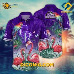 MLB Colorado Rockies Hawaiian Shirt Custom Flamingo Paradise