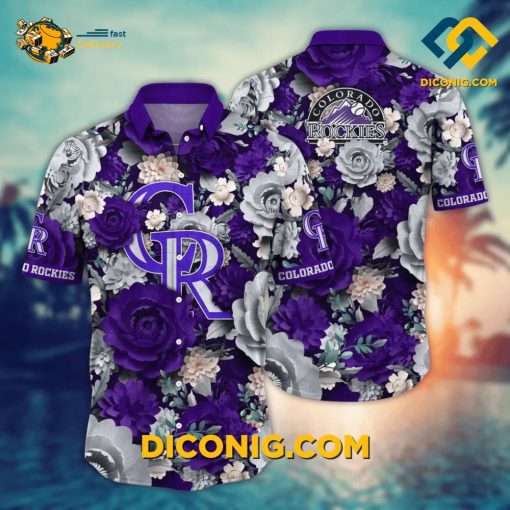 MLB Colorado Rockies Hawaiian Shirt Custom Floral Garden