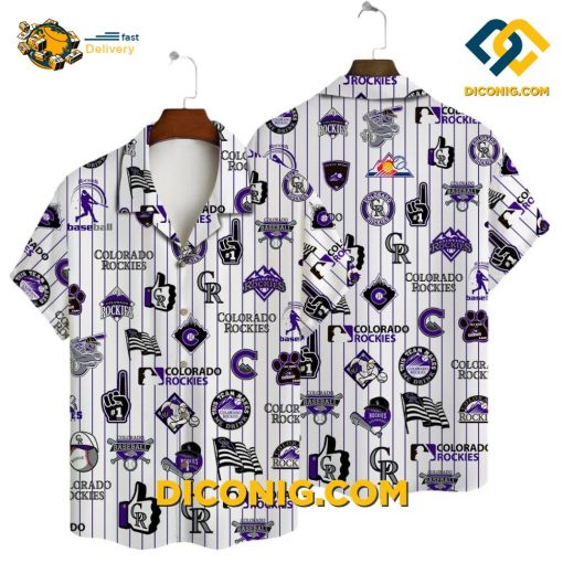 MLB Colorado Rockies Hawaiian Shirt Custom Iconic Collage