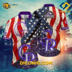 MLB Colorado Rockies Hawaiian Shirt Custom Stars and Stripes