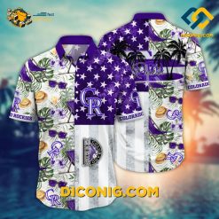 MLB Colorado Rockies Hawaiian Shirt Custom Stars and Tropics