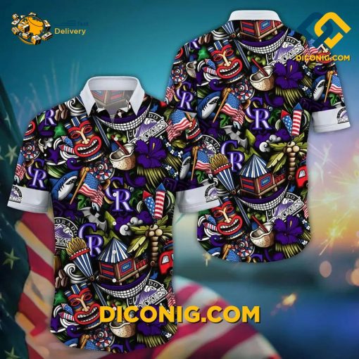 MLB Colorado Rockies Hawaiian Shirt Custom Tiki Celebration