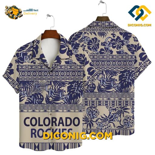 MLB Colorado Rockies Hawaiian Shirt Custom Tribal Tropics