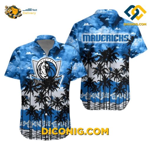 NBA Dallas Mavericks Hawaiian Shirt Custom Tropical Sky