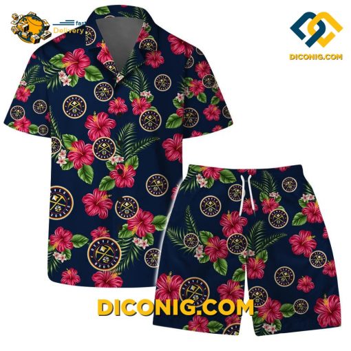 NBA Denver Nuggets Hawaiian Shirt Custom Hibiscus Bliss
