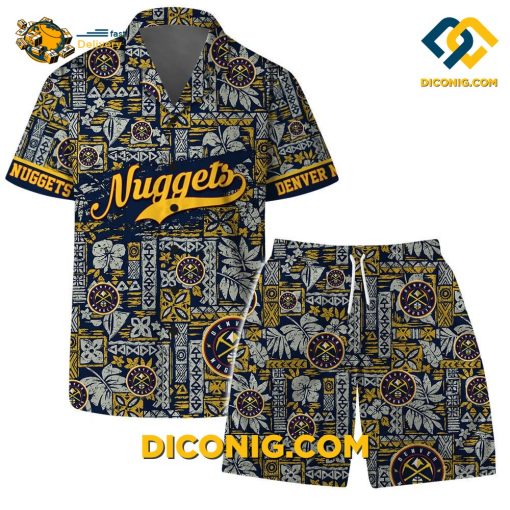 NBA Denver Nuggets Hawaiian Shirt Custom Polynesian Sunset