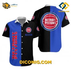 NBA Detroit Pistons Hawaiian Shirt Custom Dual-Tone Fanatic