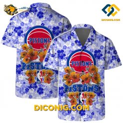 NBA Detroit Pistons Hawaiian Shirt Custom Floral Breeze