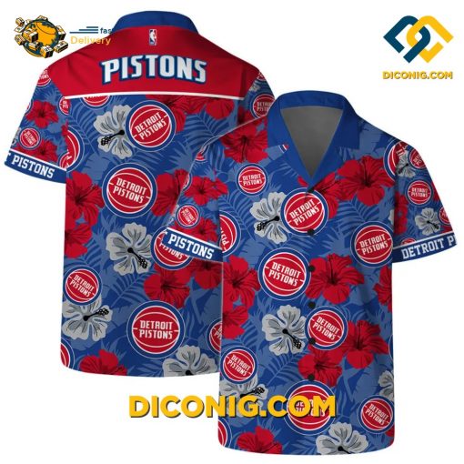NBA Detroit Pistons Hawaiian Shirt Custom Hibiscus Heat