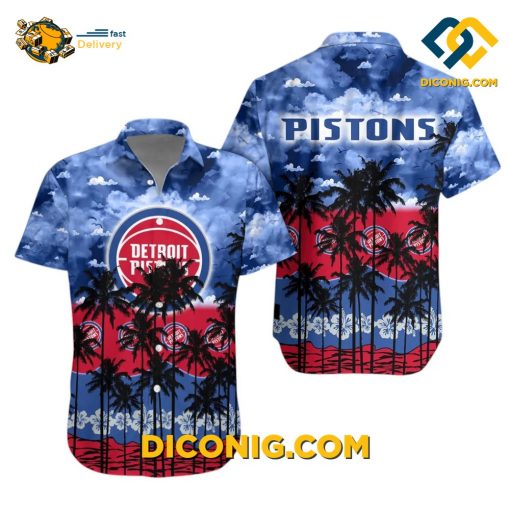 NBA Detroit Pistons Hawaiian Shirt Custom Redline Horizon