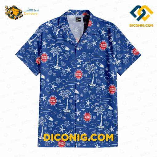NBA Detroit Pistons Hawaiian Shirt Custom Tropical Torque