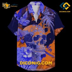MLB Detroit Tigers Hawaiian Shirt Custom Bold Skull & Floral