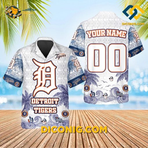 MLB Detroit Tigers Hawaiian Shirt Custom Classic Palms
