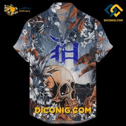 MLB Detroit Tigers Hawaiian Shirt Custom Coastal Skull