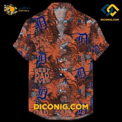 MLB Detroit Tigers Hawaiian Shirt Custom Dad Orange