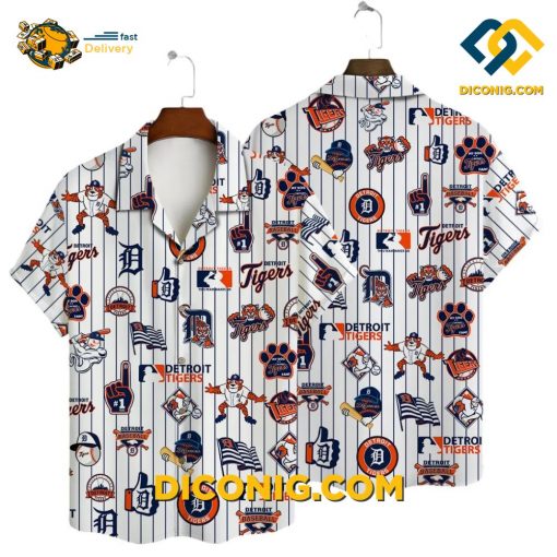MLB Detroit Tigers Hawaiian Shirt Custom Game Day Icons
