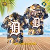 MLB Detroit Tigers Hawaiian Shirt Custom Iconic Logo & Hibiscus