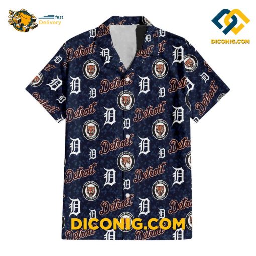 MLB Detroit Tigers Hawaiian Shirt Custom Logo Collage