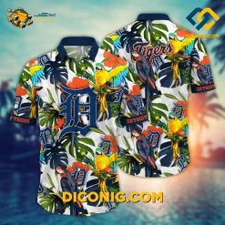 MLB Detroit Tigers Hawaiian Shirt Custom Parrot Paradise