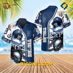 MLB Detroit Tigers Hawaiian Shirt Custom Skeleton Mascot