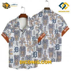 MLB Detroit Tigers Hawaiian Shirt Custom Tiki Floral