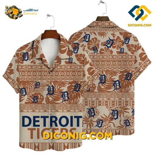 MLB Detroit Tigers Tribal Pattern Hawaiian Shirt