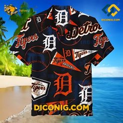 MLB Detroit Tigers Hawaiian Shirt Custom Vintage Baseball Collage