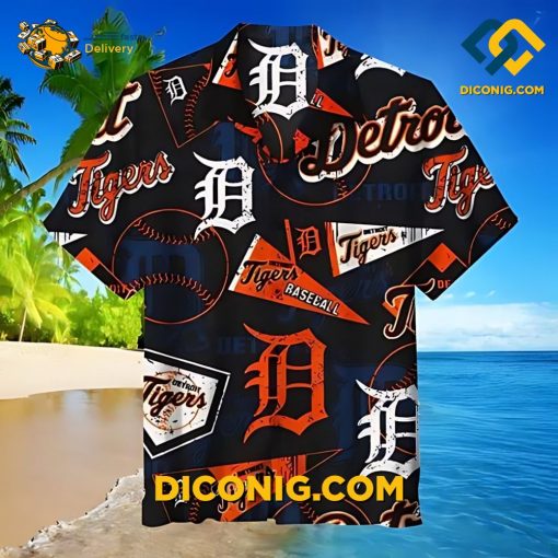 MLB Detroit Tigers Hawaiian Shirt Custom Vintage Baseball Collage