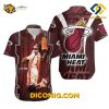 NBA Dwyane Wade 3 Miami Heat Hawaiian Shirt Custom Fire Slam Dunk Art