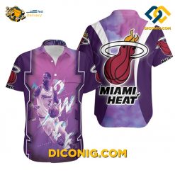 NBA Dwyane Wade 3 Miami Heat Hawaiian Shirt Custom Legend Vice Background