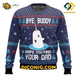 elf bye buddy hope you find your dad ugly christmas sweater