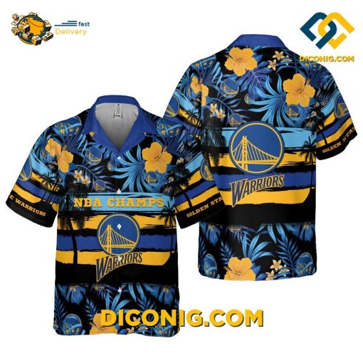 NBA Golden State Warriors Hawaiian Shirt Custom Championship Bloom