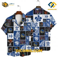 NBA Golden State Warriors Hawaiian Shirt Custom Court Mosaic
