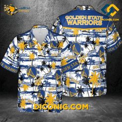 NBA Golden State Warriors Hawaiian Shirt Custom Palm Horizon