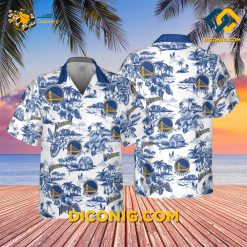 NBA Golden State Warriors Hawaiian Shirt Custom Sunset Paradise
