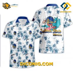 NBA Golden State Warriors Hawaiian Shirt Custom Surf Palm