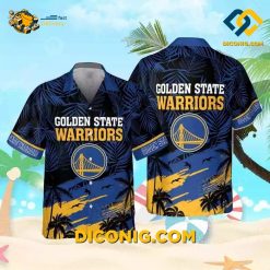 NBA Golden State Warriors Hawaiian Shirt Custom Tropical Nightfall