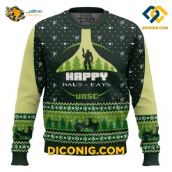happy halo days halo christmas ugly sweater