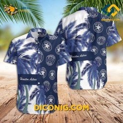 MLB Houston Astros Hawaiian Shirt Custom Blue Palm Breeze