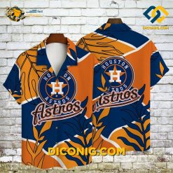 MLB Houston Astros Hawaiian Shirt Custom Bold Leaves