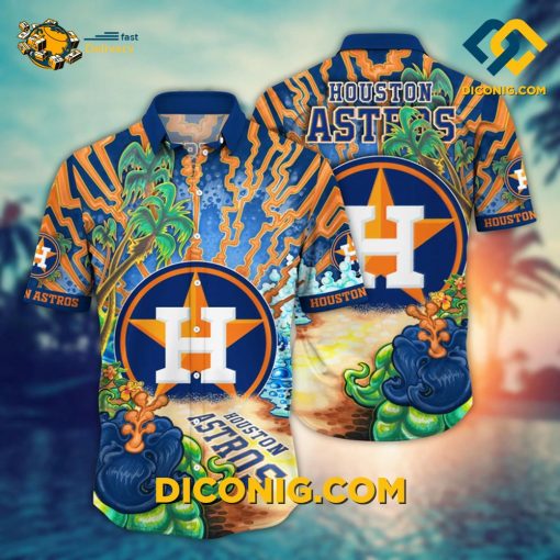 MLB Houston Astros Hawaiian Shirt Custom Coral Reef