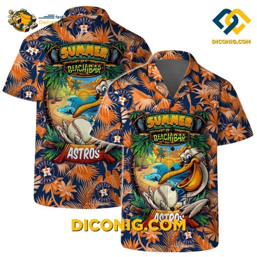 MLB Houston Astros Hawaiian Shirt Custom Floral Crest