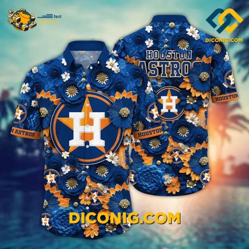 MLB Houston Astros Hawaiian Shirt Custom Floral Majesty