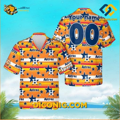 MLB Houston Astros Hawaiian Shirt Custom Galactic Stripes