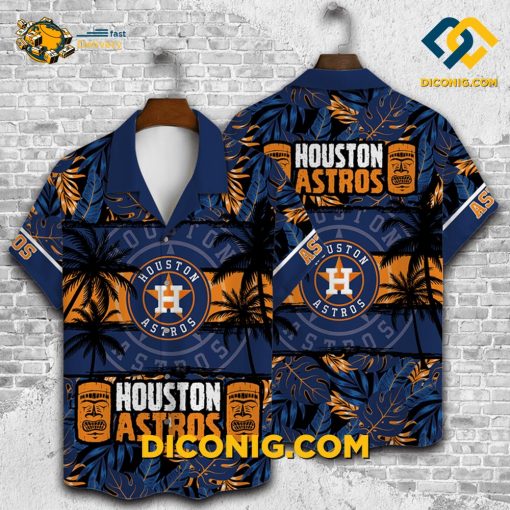 MLB Houston Astros Hawaiian Shirt Custom Midnight Tropics