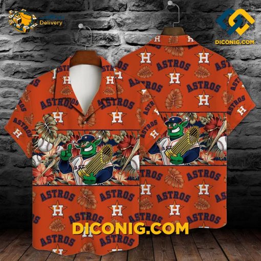 MLB Houston Astros Hawaiian Shirt Custom Orbit Tropics