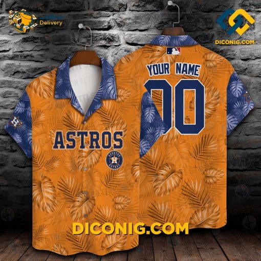 MLB Houston Astros Hawaiian Shirt Custom Palm Breeze